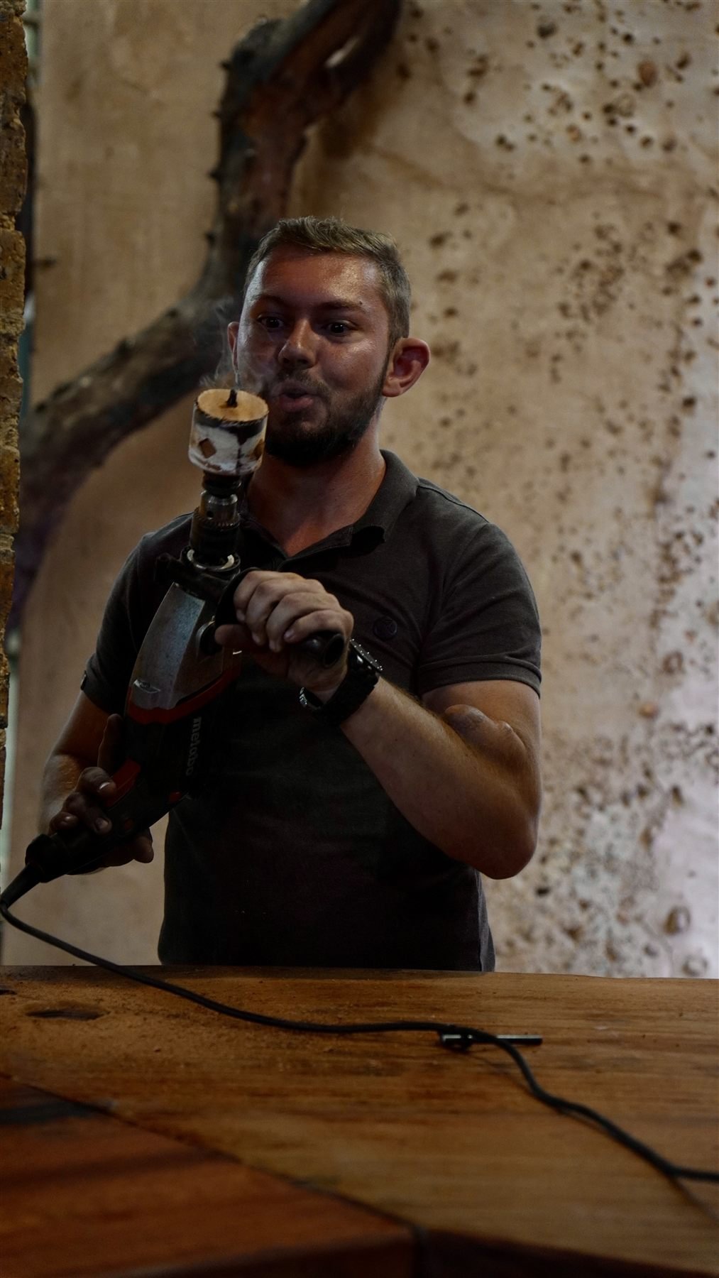 Duncan de Jager craftsman at work Benoni workshop — De Jager Wood Designs